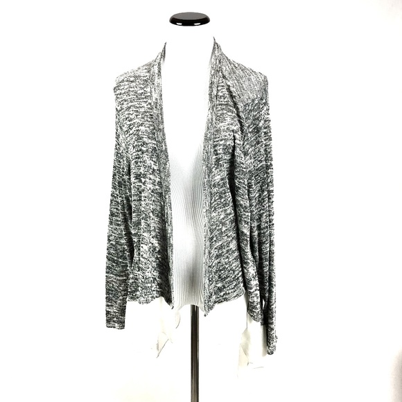 torrid Sweaters - Torrid Gray white open front waterfall cardigan